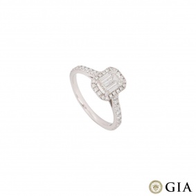 Platinum Emerald Cut Diamond Ring 1.00ct H/VS2